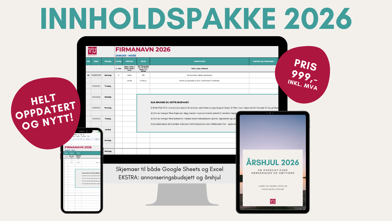 Innholdspakke sosiale medier 2026