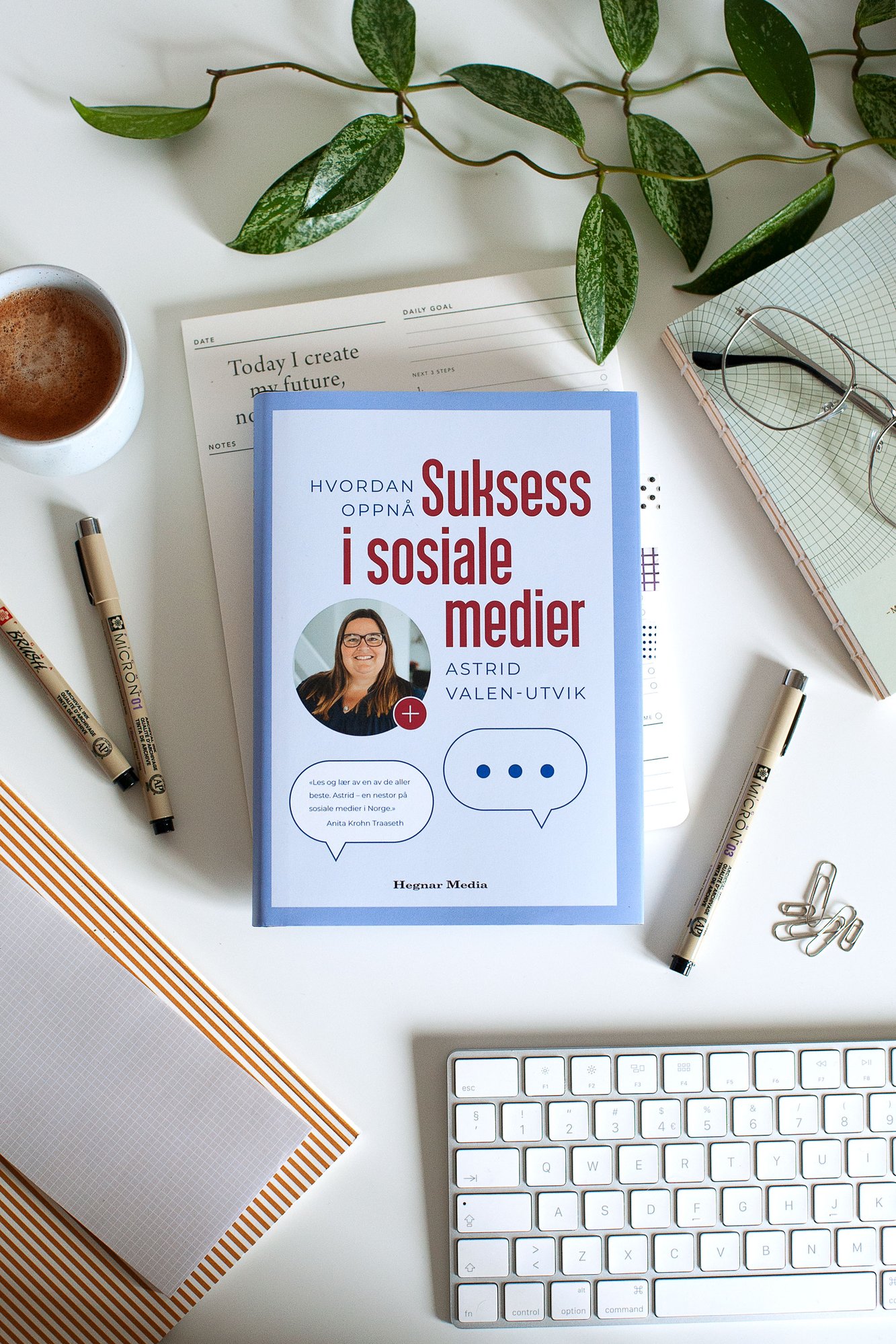 Hvordan-oppnå-suksess-i-sosiale-medier_bok_flatlay